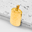 Collier Avec Plaque d'Identité en Acier Inoxydable Or Originale Motif Traits - Pendentif Plaque Militaire Personnalisable