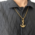 Marine Ancre Anhänger Halskette mit Edelstahl Herren Cordage - Kette enthalten