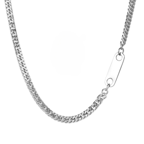 Männer Kette in kubanischen Stahl Castor Plate Customized - Länge 60cm bis 70cm