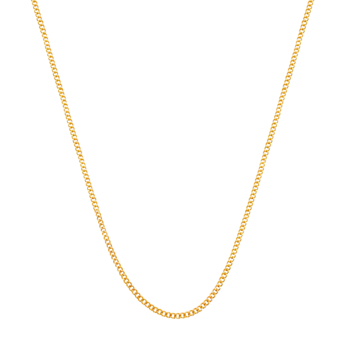 Chain Men Necklace Cuban Knit Gold Steel 2mm wide