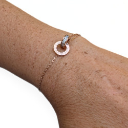 Frauen Armband mit Kette Kreise Ringe Interlaced Zahlen Römer und Kristalle Trend