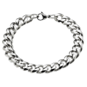 Pulsera gourmet de acero inoxidable, caracterizada por su famoso Miami de malla cubana con un ancho de 9 mm.