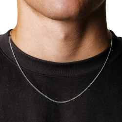 Kette Herren Halskette Cuban Strick Edelstahl Silber - 45cm bis 70cm, 1mm bis 10mm 2