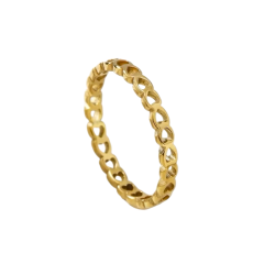 Openwork-Ring mit Mini-Herzen - Girl-Kernring oder Ehefrau in goldenem Edelstahl - Valentinstag