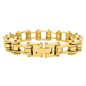 Gold Motorcycle Chain Bracelet - Gourmette Man Biker Biker Gold Stainless Steel 21cm