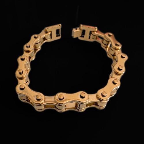 Bicicleta de oro Biker Biker Biker Bicicleta Boyas de acero inoxidable Pulsera de cuerpo 21 cm Acero inoxidable