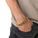 Bracelet Chaine de Moto Or Homme Biker Motard Acier Inoxydable Doré 21cm