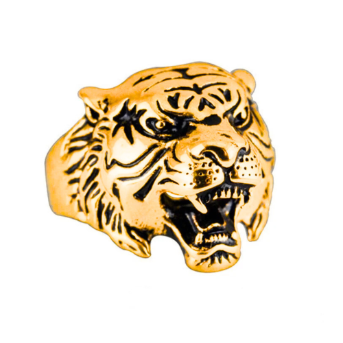 Man Ring Stainless Steel Tiger Head Open Open Open