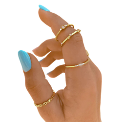 Chain chain ring openwork chain chain in gold stainless steel - Marine mesh ring