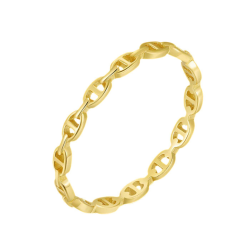 Cadena de cadena de cadena Cadena de la cadena a cielo en oro de acero inoxidable - anillo de malla marina