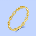Ring Chain Chain Chain Chain Openwork Woman in Golden Stainless Steel