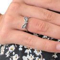 Women's Angel Wings Ring - Women's Biker Family Biker Stainless Steel