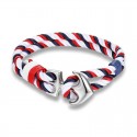 Bracelet homme corde nylon couleur france fermoir acier ancre marine