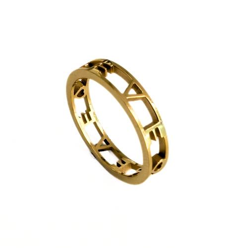 Anillo de la mujer con la palabra sueño hecho de anillo bohemio de acero inoxidable de oro