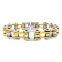 Gold and Silver Bicolor Motorcycle Chain Bracelet - Gourmette Man Biker Biker Stainless Steel