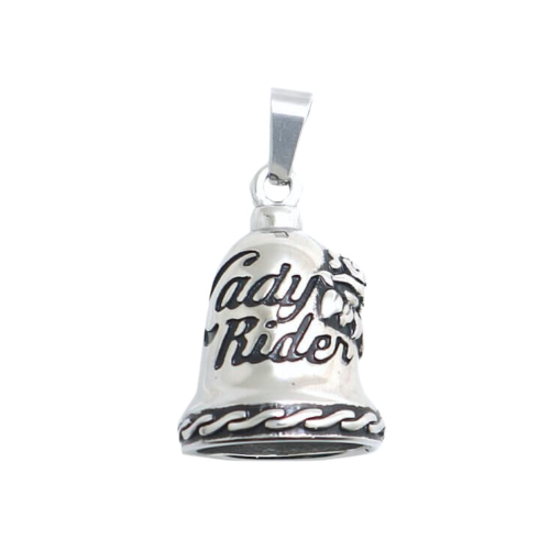 Blinzeln Motorrad Lady Rider Guardian Glocke Glück Bonchy Frau in Edelstahlkette inklusive