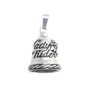 Blinzeln Motorrad Lady Rider Guardian Glocke Glück Bonchy Frau in Edelstahlkette inklusive