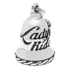 Motorradglocke Lady Rider Guardian Glocke Glück für Stahlbiker - Kette enthalten