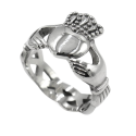 CLADDAGH RING WOMAN CELTIC CELLICAL CORNER ROYAL CROWN STEEL SILVER