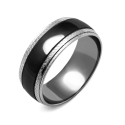 Verlobungsring Stahl Schwarzer Silber: Herrencrussset Ring