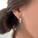 Pendientes criollos grandes para las mujeres de acero inoxidable de cristales de crédito de oro chic