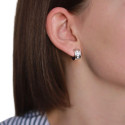 men's Grafted Earrings Chic Strass Silver Steel Steel