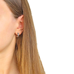 Herren-Creolen aus Stahl mit zentraler Kette und Clips