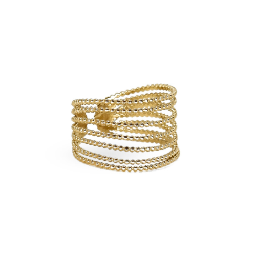 Adjustable Open Multi Female Stainless Steel Gold Final Ring - Adjustable Ring open to seven-row