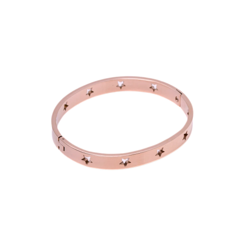 Bracelet Jonc Étoile Star Pour Femme en Acier Inoxydable Jonc Star Couleur or rose