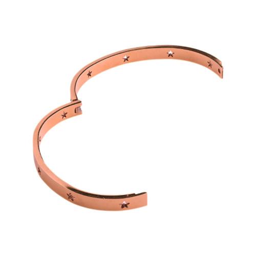 Bracelet Jonc Étoile Star Pour Femme en Acier Inoxydable or rose ouvert