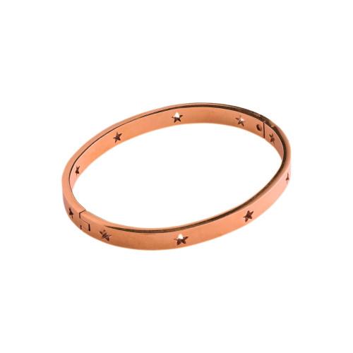 Bracelet Jonc Étoile Star Pour Femme en Acier Inoxydable or rose fermé