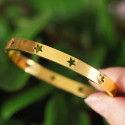 Bracelet Jonc Étoile Pour Femme en Acier Inoxydable Jonc Star Couleur dorée