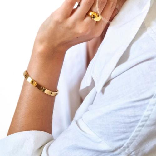 Bracelet Jonc Étoile Pour Femme en Acier Inoxydable - Jonc Star Couleur au Choix