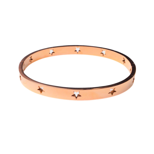 Bracelet Jonc Étoile Star Femme en Acier Inoxydable Jonc Star Couleur or rose