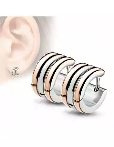 Paar Ohrringe für Damen und Herren aus Stahl und Kupfer, schickes Kreol