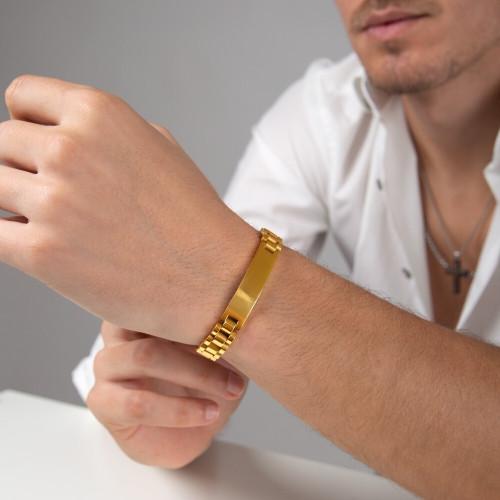 Gourmette Golden Mesh Watch - Custom Gold Steel Bracelet