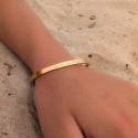 Women's Wife Bracelet Woman In Golden Stainless Steel - Engraved Intelligent Ref Low Bilouki