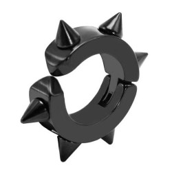 Pair Fake Men's Earrings Black Steel 6 Pics For Ears Not...