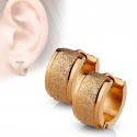 Paire large boucles d'oreilles femme homme acier bandeau effet sablé