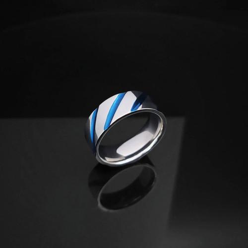 Alliance Engagement Ring Man Titanium Blue Burns