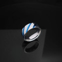 Anillo de compromiso de alianza Hombre Hombre Titanio Blue Burns