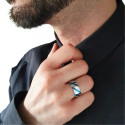 Anello di fidanzamento dell'anello di alleanza per uomini Burns blu titanio