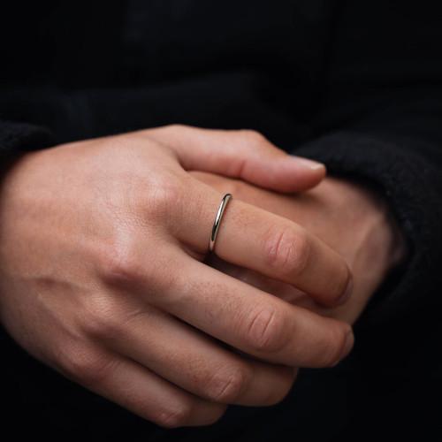 Alliance Fine Ring 2mm Wedding Men in Stainless...