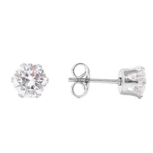 Men's Round Earrings for Men Teenager Women and Rod Clamp Stroller Steel Zirconium Oxide Diam