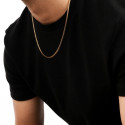 Collar de cadena para hombres Caja de malla veneciana de acero dorado 3mm 60 cm
