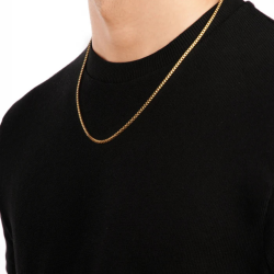 Collana a catena Uomo in acciaio dorato con oro raffinato in maglia venitana 3mm 60cm