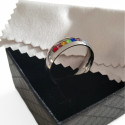 Bague Femme Homme Acier Bague de Mariage Anneau de Fiançailles Gay Lesbien avec écrin