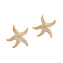 Pair of Sea Star Earrings for Teenage Woman Stainless Steel Gold