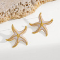 Boucles D’oreilles Étoile de Mer Pour Femme Adolescente en Acier Inoxydable Or pour aller à la plage