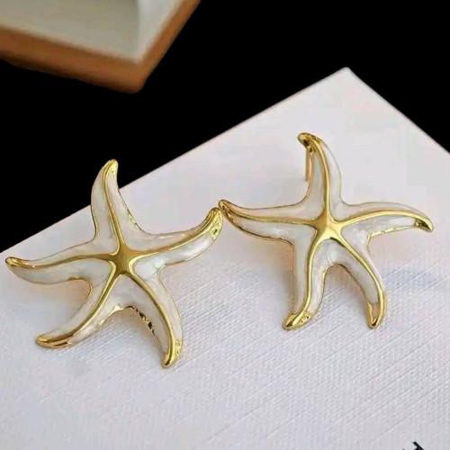 Pendientes de mar de mar para mujer adolescente en acero inoxidable de oro